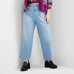 Future Collective Straight Leg Raw Hem Cropped Jeans Gabriella Karefa-Johnson 28